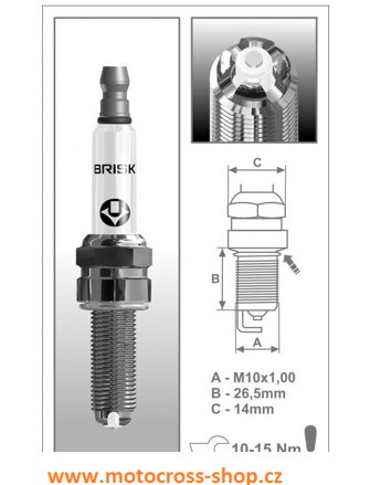 Svíčka KTM /14-22/, OEM Brisk Svíčka KTM /14-22/, OEM Brisk