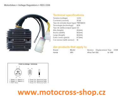 DZE REGULATOR NAPIĘCIA HONDA XRV 650 90 (OEM-31600-MS8-000)