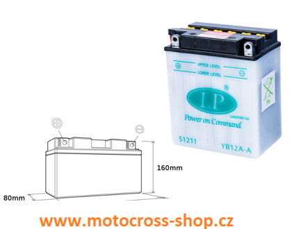 LANDPORT AKUMULATOR YB12A-A 12V 12AH 135X81X161 (GB12AA) OBSŁUGOWY - BEZ ELEKTROLITU (5)